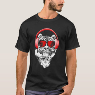 T-shirt Tiger Lunettes de soleil casque Party Tiger Lover
