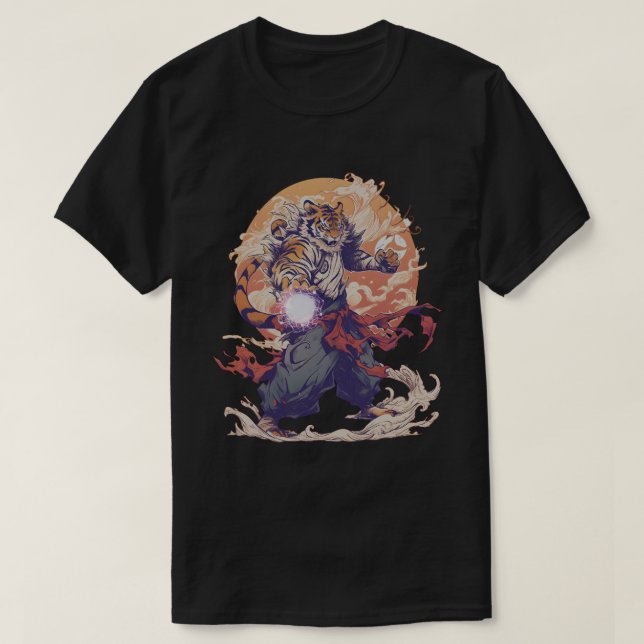 T-shirt Tiger Mage Anime Art (Design devant)