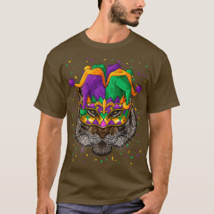 T-shirt Tiger Mardi Gras Visage animal Carnaval Jester Fes