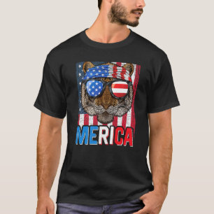 T-shirt Tiger Merica 4 juillet Fearless Tiger Roaring Pa