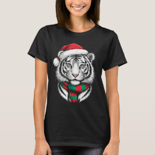T-shirt Tiger Noël Noël Chapeau F Costume de Noël