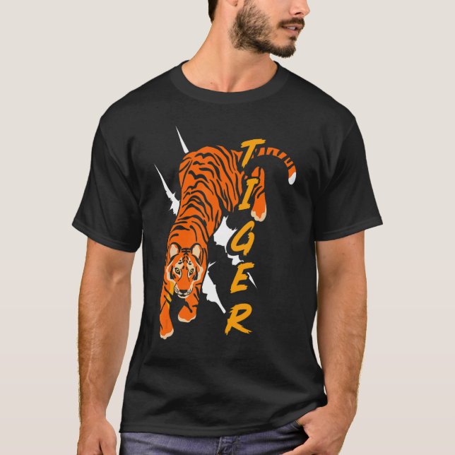 T-shirt Tiger Predator Faune Wilderness Big Cat Safari (Devant)
