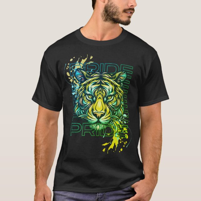 T-shirt Tiger Pride Abstraite nature art moderne éclabouss (Devant)