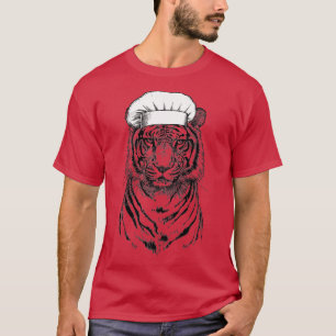 T-shirt Tiger Safari Animal Chef Drôle Cuisine Cuisine Wil