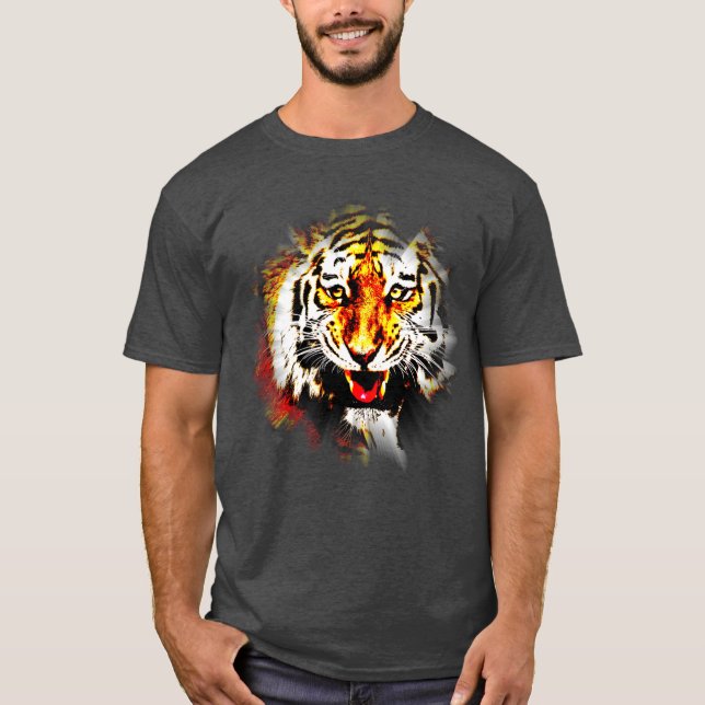 T-shirt Tiger Tiger Head Moderne Modèle élégant (Devant)