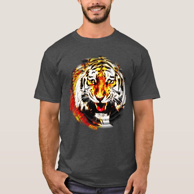 T-shirt Tiger Tiger Head Moderne Modèle élégant (Devant)