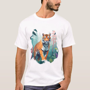 T-shirt Tiger Vector Art Animal Majestic Nature Faune