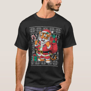 T-shirt Tiger Xmas Sweer Style Vilain Père Noël Bengale Ti