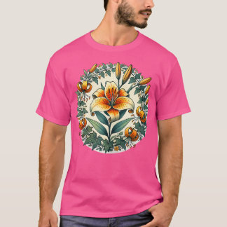 T-shirt Tigerlilies Tiger Lily Flower Illustration Gardeni