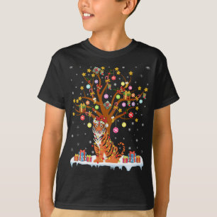 T-shirt Tigers Éclairage Xmas Arbre Cadeau Tigre Noël Tre