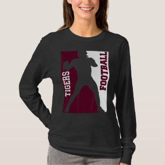T-shirt Tigers Football Silhouette Tacker Maroon White Lov