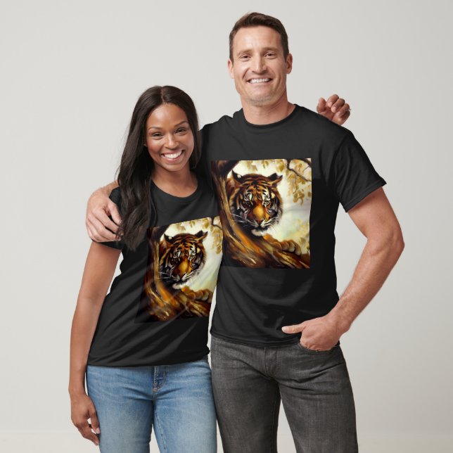 T-shirt Tigre (5) Chat sauvage (Unisexe)