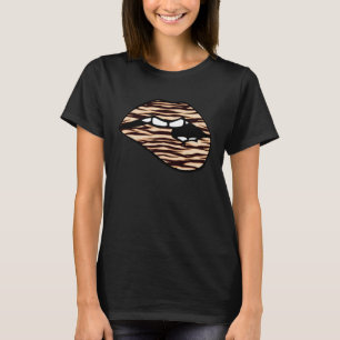 T-shirt Tigre à bouche à lèvres Imprimer Femmes mignonne G