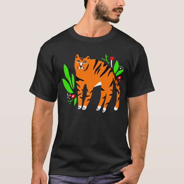 T-shirt Tigre à flowers (Devant)
