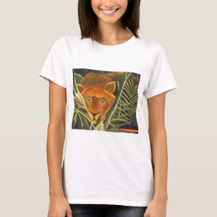 T-shirt Tigre À La Sortie De L'Herbe Par Henri Rousseau