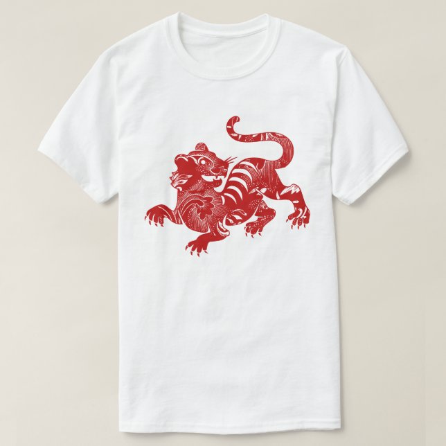 T-Shirt Tigre à Motifs (Design devant)