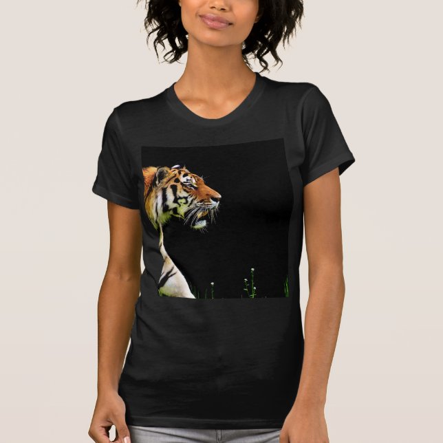 T-shirt Tigre approchant - Oeuvres d'art d'animaux sauvage (Devant)