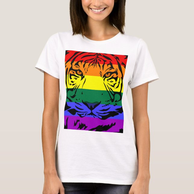 T-shirt Tigre arc-en-ciel (Devant)