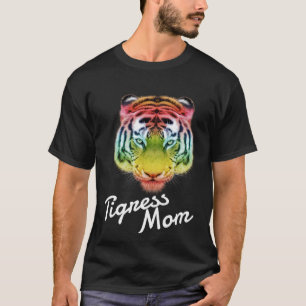 T-shirt Tigre arc-en-ciel maman