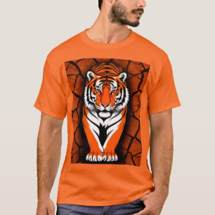 T-shirt Tigre audacieux sur fond de terre fissurée