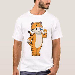 T-shirt Tigre avec brosse à dents