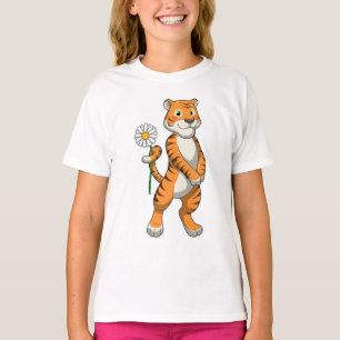 T-shirt Tigre avec Daisy Flower