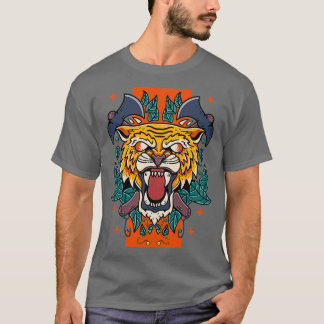 T-shirt tigre avec hache dans l'arrière - plan Classic TSh
