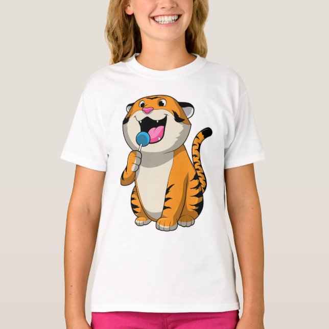 T-shirt Tigre avec Lollipop (Devant)