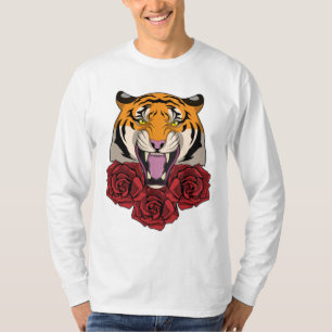 T-shirt Tigre avec Rose