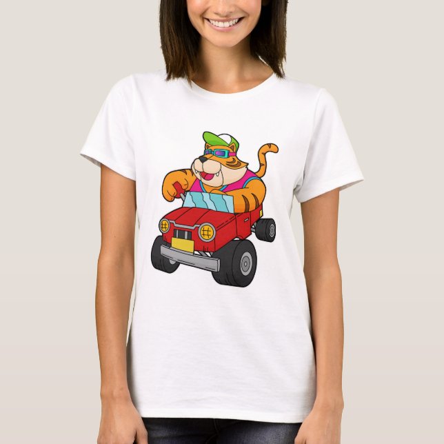 T-shirt Tigre avec voiture (Devant)