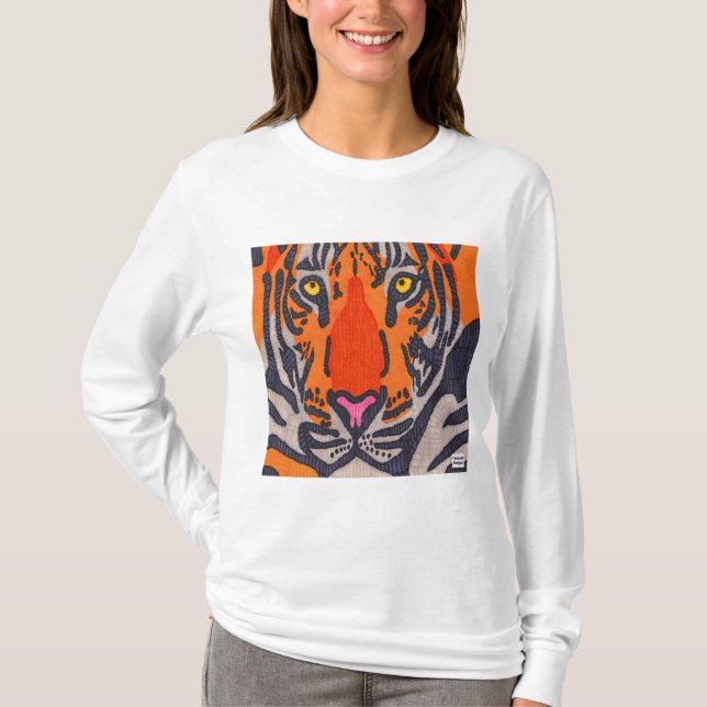 T-shirt Tigre (blanc) - Chemise à manches longues pour fem (Devant)