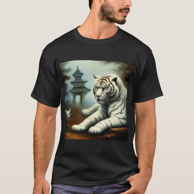T-shirt Tigre blanc chinois (32) (Devant)