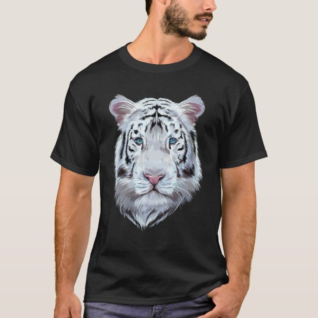 T-shirt Tigre Blanc Gros Chat (Devant)