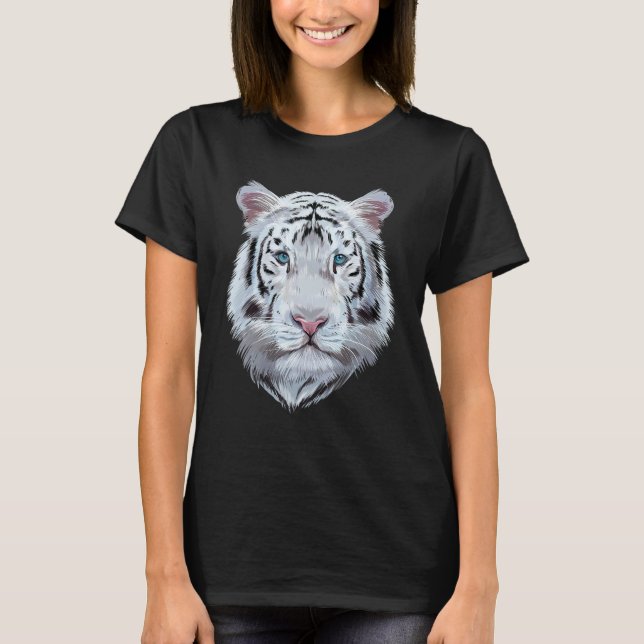 T-shirt Tigre Blanc Gros Chat (Devant)