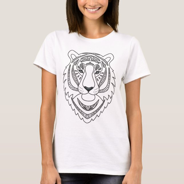 T-shirt Tigre blanc inspiré (Devant)