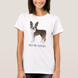 T-shirt Tigre Boston Terrier Chien de Dessin Animé Mignon