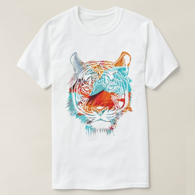 T-shirt Tigre coloré (Design devant)