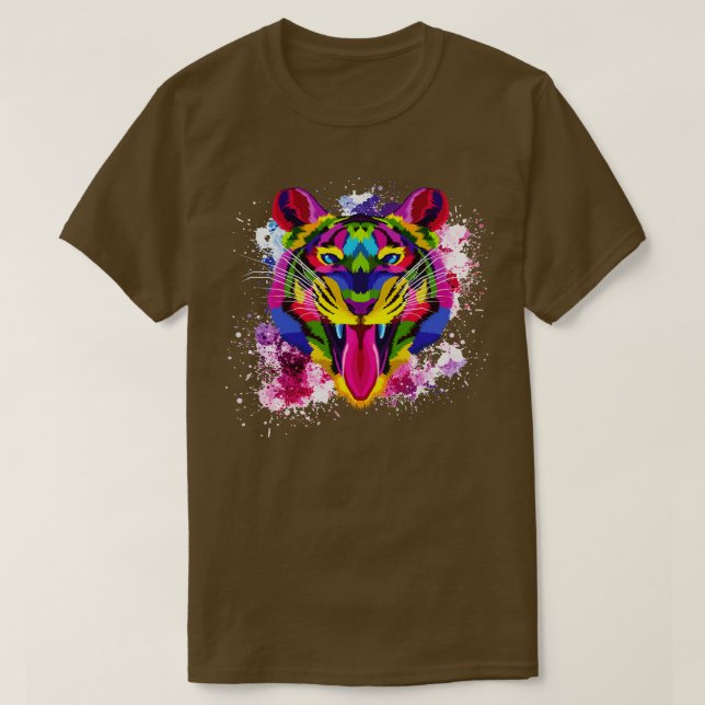 T-shirt Tigre coloré (Design devant)