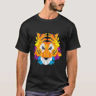 T-shirt Tigre coloré Tiger Tiger's Head Rainbow Angry Bang
