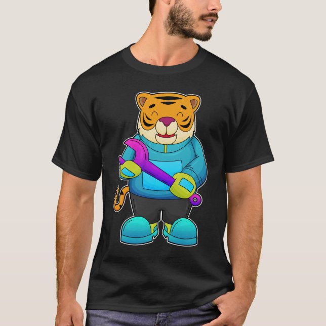 T-shirt Tigre comme mécanique avec clé (Devant)