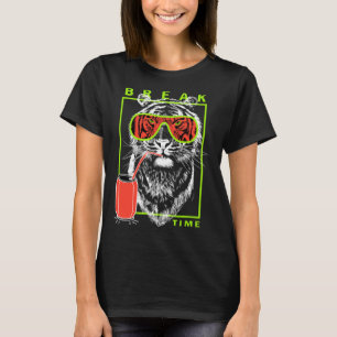 T-shirt Tigre Cool Sauvage En Pause Porte Des Lunettes De