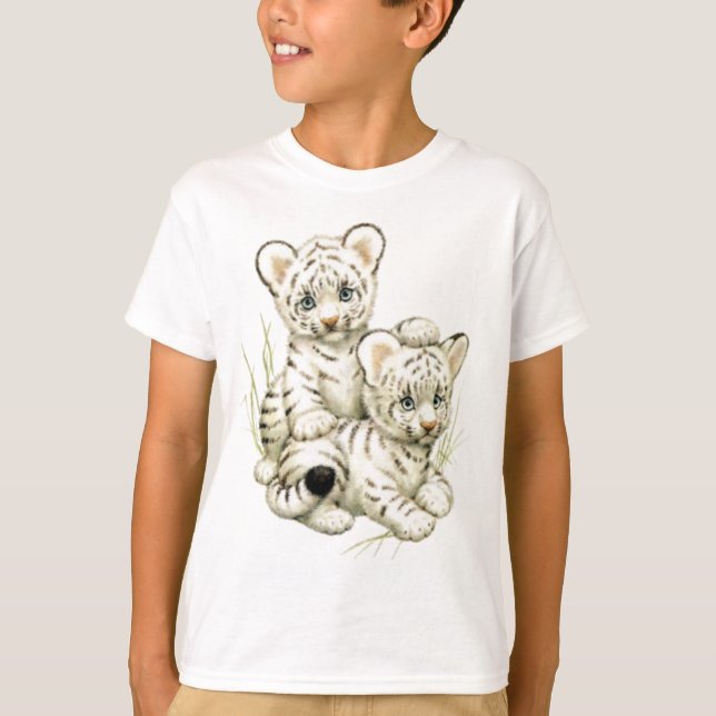 T-shirt Tigre CUB blanc mignon (Devant)