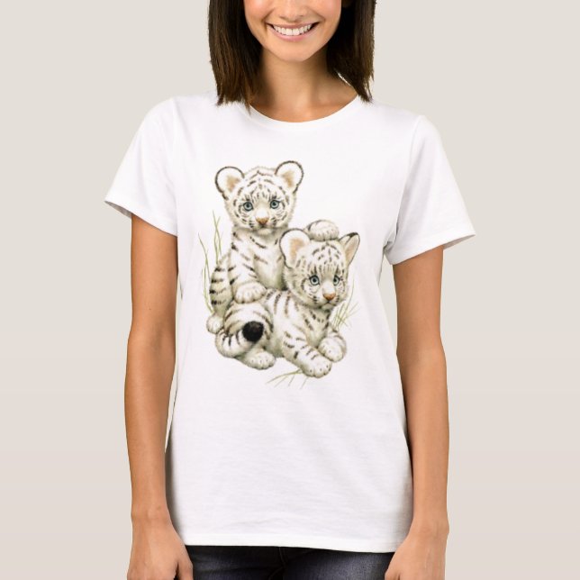 T-shirt Tigre CUB blanc mignon (Devant)