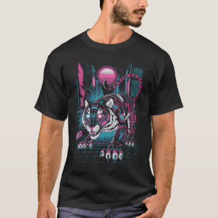 T-shirt Tigre Cyberpunk - Bête de néon futuriste