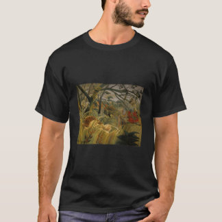 T-shirt Tigre Dans Une Tempête Tropicale Surprise Par Henr