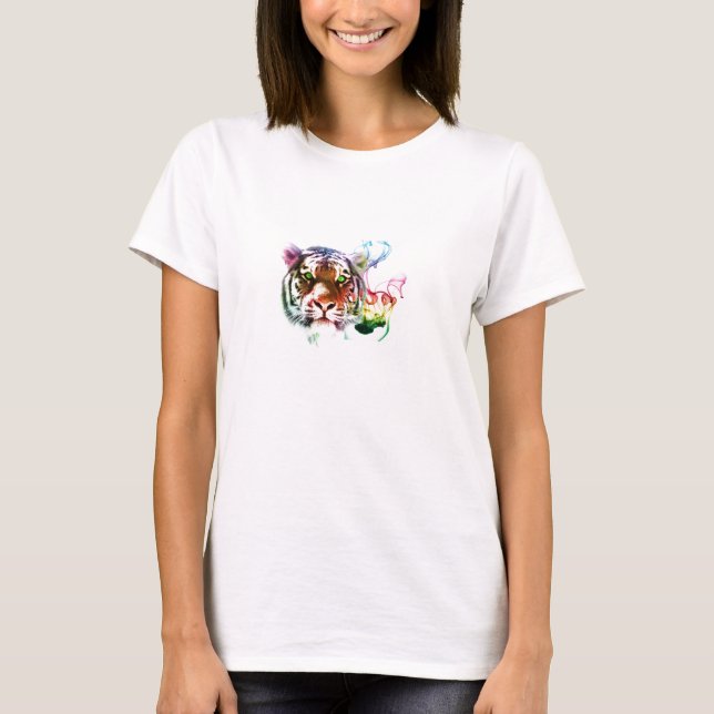 T-shirt Tigre d'arc-en-ciel (Devant)