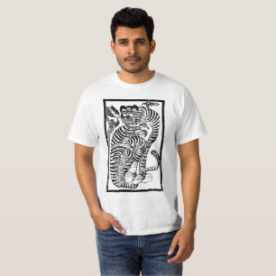 T-shirt Tigre d'art populaire coréen