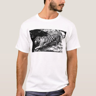 T-shirt Tigre d'attaque noir et blanc