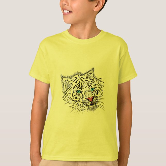 T-shirt Tigre de bébé aux yeux bleu (Devant)