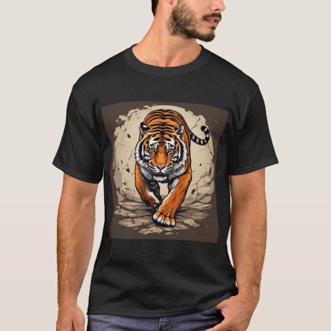 T-shirt Tigre de charge puissant (Devant)